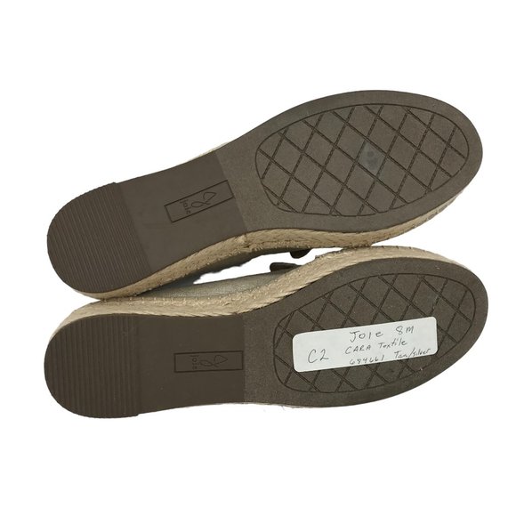 JOIE Cara Platform Espadrilles Womens 8M Tan & Silver Fabric Memory Foam 684661 - Picture 10 of 10